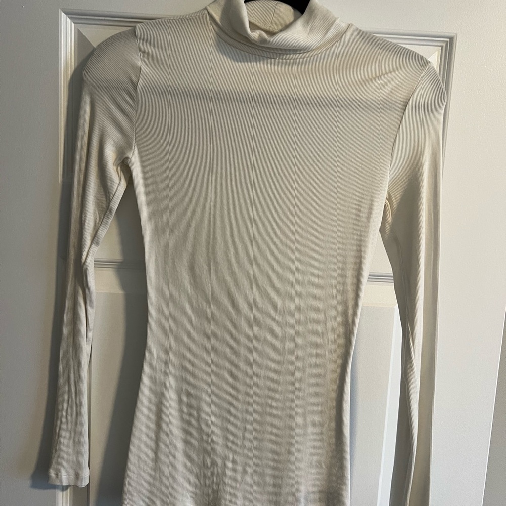 Elegant Cream Turtleneck Top
